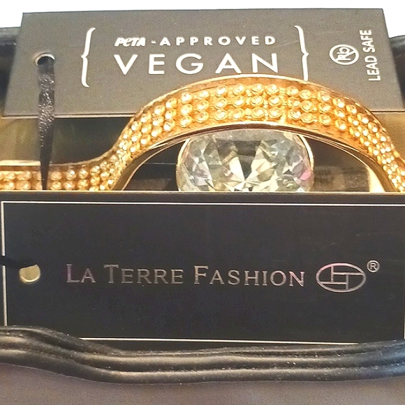 NWT La Terre Fashion Peta Approved Vegan Gold Hardware Olive Handbag - Picture 3 of 13